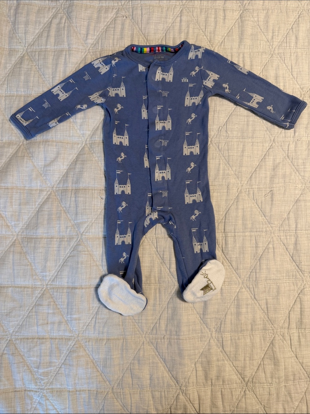 Magnetic Me Blue Castle Print Footed One-Piece (3-6 month)
